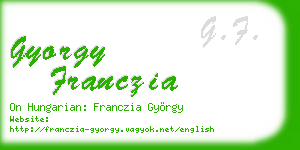 gyorgy franczia business card